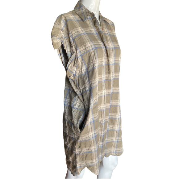 Pharaoh Collection Japanese Plaid Button Dress Size 2/Medium - Picture 2 of 8